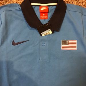 Nike USA American Flag Logo Men’s Medium Sz Polo